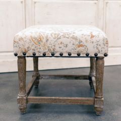 Vintage Inspired Print Ottoman