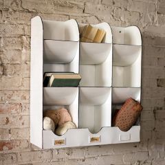 9 Cubby Enamelware Wall Shelf