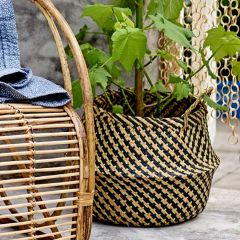 Houndstooth Seagrass Basket