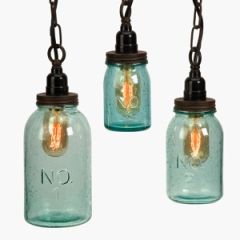 Mason Jar Pendant Lights Set of 3