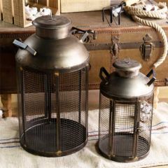 Metal Cage Candle Lantern Set of 2