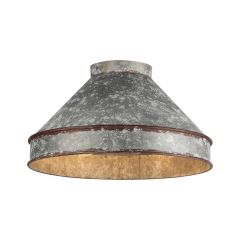 Rustic Homestead Flush Mount Light Antique Black With Galvanized Steel Shade
