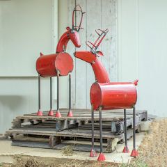 Recycled Metal Decorative Reindeer Set of 2