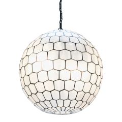 Capiz Shell Honeycomb Pendant Light 20 Inch