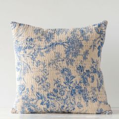 Cotton Chambray Toile Throw Pillow