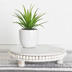 Chic Beaded Wood Round Riser