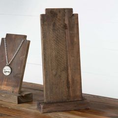 Tall Old Wood Necklace Display