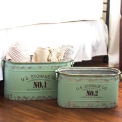 US Storage Co. Metal Tubs Set of 2