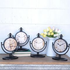 Rustic World Metal Desk Clock Set of 4