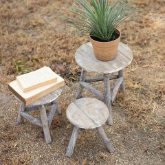 Reclaimed Wood Display Stools Set of 3