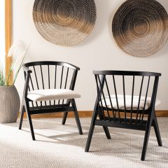 Contemporary Spindle Back Accent Chair Set of 2
