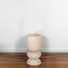 Metal Sculpted Stacked Bulb Side Table