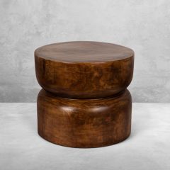 Wood Hourglass Accent Table