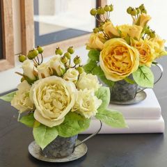 Spring Flowers Tea Cup Arrangement Set of 2