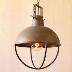 Caged Industrial Dome Pendant Light