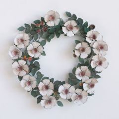 Hand Painted Metal Flower Wreath