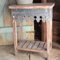 Wood and Metal Country Accent Table
