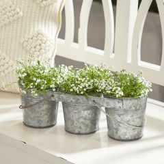 Three Pail Metal Planter