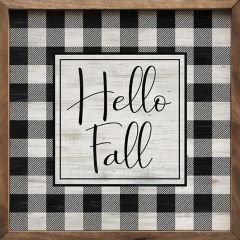 Hello Fall Plaid Wall Art