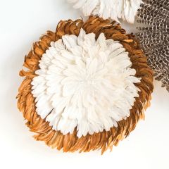 Two Tone Round Feather Wall Art Set of 2