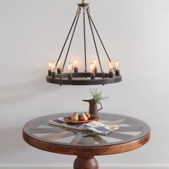 10 Light Wagon Wheel Chandelier