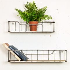 Farmhouse Storage Basket Wall Shelf Set of 2
