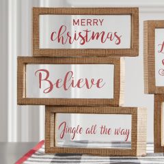 Tabletop Christmas Block Signs Set of 3
