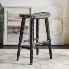 Distressed Backless Counter Stool