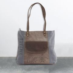 Canvas Handbag With Pockets