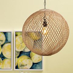 Woven Rattan Globe Pendant Light