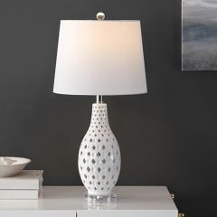 Diamond Cutout Ceramic Table Lamp