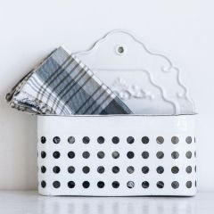 Enameled Wall Basket Organizer