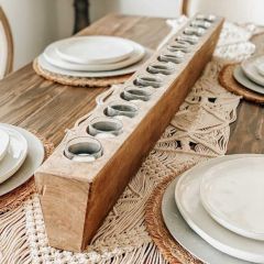 12 Hole Sugar Mold Wood Candle Holder