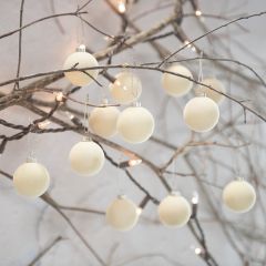 12 Piece Flocked Ball Christmas Ornament Set