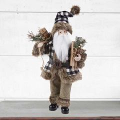 Buffalo Check Santa Figure