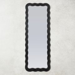 Wavy Wood Framed Wall Mirror