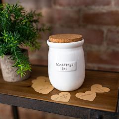 Lidded Blessings Jar With Paper Hearts Set of 2