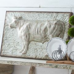 Embossed Metal Bull Plaque