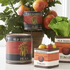 Pea Accent Ceramic Can Style Pots Set of 3