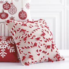 Candy Canes And Bells Holiday Throw Pillow