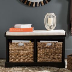 Bench With Wicker Baskets