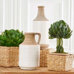 Natural Stone Ceramic Vase Collection Set of 3