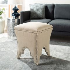 Chic Linen Storage Ottoman