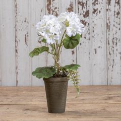 Faux Potted Pale Geranium Set of 2