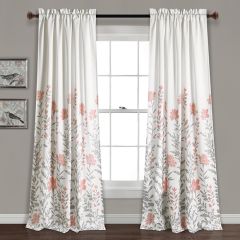 Floral Room Darkening Curtain Panel Set of 2
