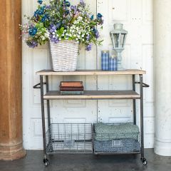 Wood And Metal Cart With Storage
