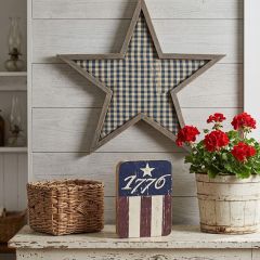 1776 Flag Distressed Wood Block Sign