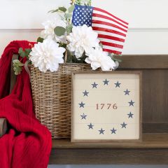 1776 With Stars White Framed Wall Decor