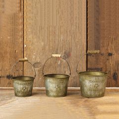 Rustic Country Living Buckets Set of 3