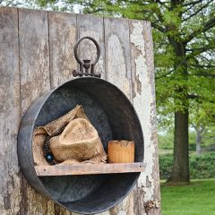 Watch Top Round Tin Wall Shelf